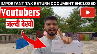 IMPORTANT TAX RETURN DOCUMENT ENCLOSED  YOUTUBE AdSense payments Update  YouTips [upl. by Darken]