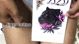 best temporary tattoo designs In 4K how to temporary tattoo tiger at home [upl. by Ymerej]