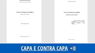 Aula 1 Como fazer a CAPA e CONTRA CAPA no Trabalho Acadêmico  Normas ABNT [upl. by Dewayne]