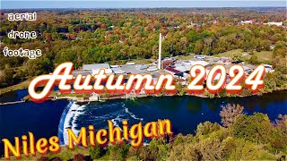 Autumn 2024 Cinematic drone flight in 4K  Niles Michigan [upl. by Chelsie]