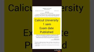 Calicut University degree 1 sem exam date 2024 [upl. by Laehctim]