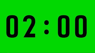 2 Minute Countdown Timer Chroma Key  No Sound [upl. by Atteuqnas]