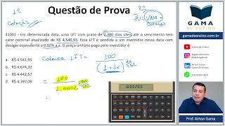 QUESTÃO 41001  PRECIFICAÇÃO DE LFT CEA AI ANCORD [upl. by Hyacinthe365]