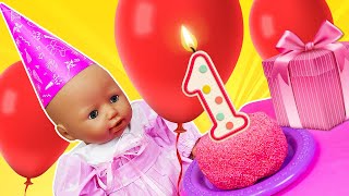 🎂 Lanniversaire de Bébé Annabelle 👶 La poupée a 1 an Jeux comme maman pour enfants [upl. by Sayers633]