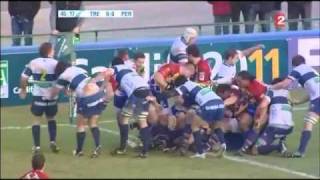 RugbyMania  Benetton Treviso v Perpignan  H Cup 201011  R5 rugby [upl. by Allerbag858]