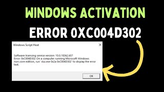 How to Fix Windows Activation Error 0xc004d302 on Windows 11 [upl. by Lin]