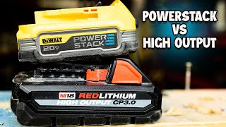 New DEWALT POWERSTACK Battery Takes on Milwaukee Tool High Output Battery Plus a HUGE SUPRISE [upl. by Gnahc]