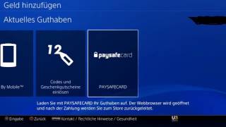 PS4 Tutorial PSN Guthaben mit Paysafecard Paysafekarte Psc aufladen erhöhen bezahlen Deutsch [upl. by Atinnor320]