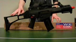 WE G39 G36c airsoft GBBR review and shooting [upl. by Llaccm]