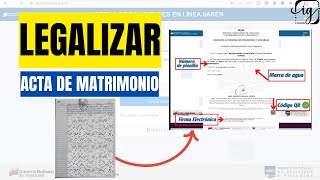 LEGALIZAR ACTA DE MATRIMONIO  Paso a Paso saren [upl. by Vic112]