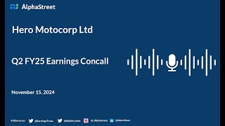 Hero Motocorp Ltd Q2 FY202425 Earnings Conference Call [upl. by Trocki]