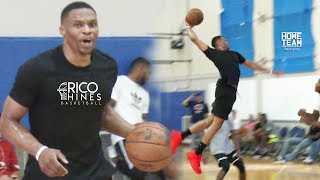 Russell Westbrook Darren Collison Dante Exum Stanley Johnson at Rico Hines UCLA Run [upl. by Mace577]