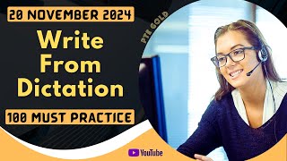 PTE Write From Dictation  NOVEMBER 2024  MUST PRACTICE [upl. by Nilyaj]