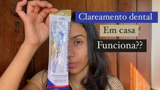 CLAREAMENTO DENTAL COM WHITENESS PERFECT 22 em casa  FUNCIONA [upl. by Keynes]