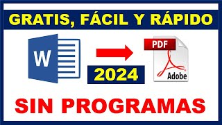 2024 Como convertir de WORD a PDF Sin programas Fácil y rápido [upl. by Lsiel]