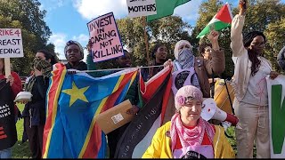 Women’s Strike amp Palestinian Supporters London March for Equality Across Generations and Genders [upl. by Llevram997]