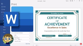 Creating a Certificate in Microsoft Word [upl. by Waterer]