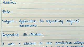 Application for return of original documents from college [upl. by Bevis]