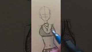 How to draw anime girl body and clothes art drawing tutorial drawing tips [upl. by Francoise620]