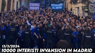 10000 INTERISTI INVANSION IN MADRID  Atletico Madrid vs Inter Milan 1332024 [upl. by Anirec]