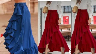 HOW TO CUT THIS WRAP SKIRT WITH FLARE [upl. by Neu402]