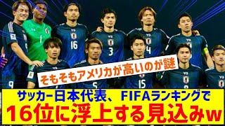 【朗報】サッカー日本代表、FIFAランキングでアメリカ代表やメキシコ代表を抜いて16位に浮上する見込みｗｗｗｗｗｗｗ [upl. by Tallbot]