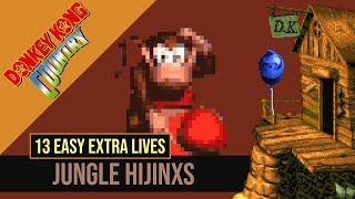 Easy Extra Lives in Jungle Hijinxs  All Secrets  Donkey Kong Country SNES  Tips amp Tricks [upl. by Beeson]