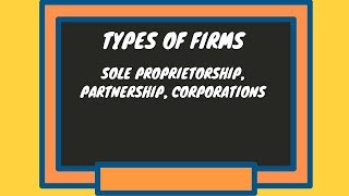 Types of FirmsSole Proprietorships PartnershipsCorporations [upl. by Nohsav]