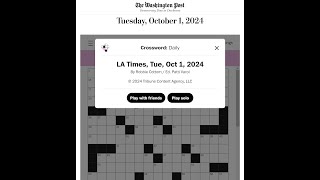 The Washington Post  LA Times Crossword 01102024 [upl. by Windsor]