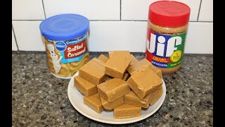 Two Ingredient Salted Caramel Peanut Butter Fudge – SUPER EASY Recipe [upl. by Inaleon]