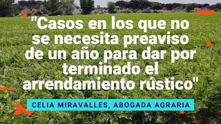 quotCasos en los que no se necesita preaviso de un año para dar por terminado el arrendamiento rústicoquot [upl. by Prem]