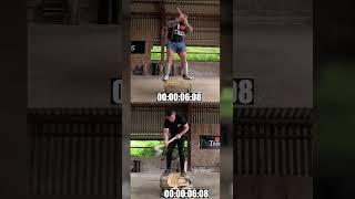 Eddie Hall Tries Timbersports Underhand Chop [upl. by Trinetta]