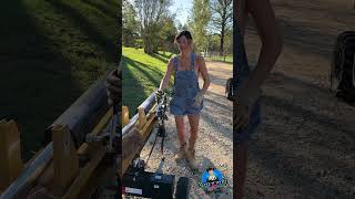 25 ton log splitter in action maryburke mommy farmlife [upl. by Roselani]