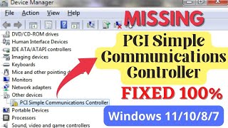 How to Fix PCI Memory Controller  pci communication controller memory controller driver missing [upl. by Stefanac]