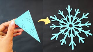 How To Make Easy Paper Cutting Snowflakes  DIY Snowflakes  Christmas Ornaments [upl. by Eylrahc]