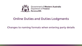 Online Duties and Duties Lodgment  changes to naming formats [upl. by Anthia738]