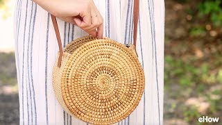 DIY Round Straw Basket Bag [upl. by Otanod209]