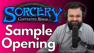 Sorcery Contested Realm TCG Sample Test Pack Opening Pre Alpha Kickstarter [upl. by Einallem]