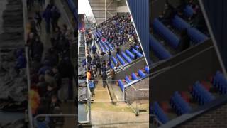 Oldham Fans at home to Milwall both of Ripleys Pen saves full time whistle 2522017 [upl. by Rimas226]