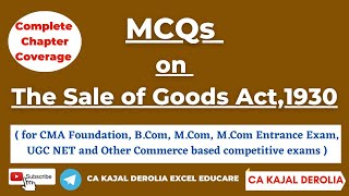 Sale of Goods Act1930 MCQs  MCQ Questions with Answers  Business Regulatory Framework  BRF  Law [upl. by Dimitris684]