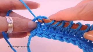 Tunisian Crochet Widening Rows Increasing Stitches [upl. by Ilagam]