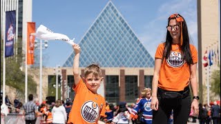 Oiler fans rally ahead of game four against the Flames [upl. by Dreyer]