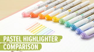 Pastel Highlighter Comparison Mildliners Stabilo Highlighters and More [upl. by Harvard]