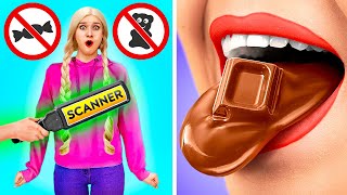 HOW TO SNEAK FOOD ANYWHERE YOU GO🍕🤫 Fun Food Hacks and Tricks by 123 GO [upl. by Aikkin314]