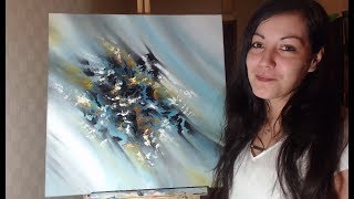 Peinture Abstraite au Couteau  Speed Painting Acrylique [upl. by Alleuqram]