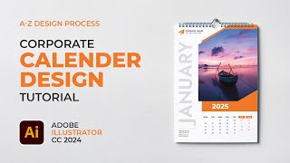 How To Make 2025 A3 Page Wall Calendar Design In Adobe Illustrator CC 2024 [upl. by Moya334]