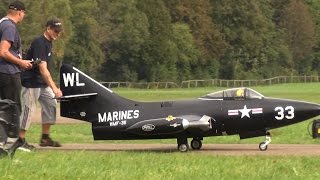 WL25 Grumman F9F4 Panther US Marines Scale Turbine Modell Jet Flight Demo [upl. by Lorenzana856]