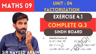 Exercise 41  Question 3  MATHS 09  Sindh Board [upl. by Ahidam]