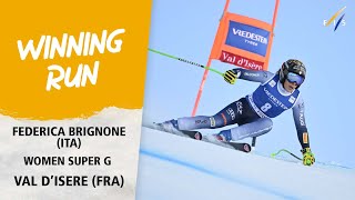 Brilliant Brignone cruises to Super G win at Val dIsère  Audi FIS Alpine World Cup 2324 [upl. by Alyat]