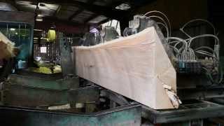 How to saw large timbers for building wooden boats at a sawmill [upl. by Iemaj]